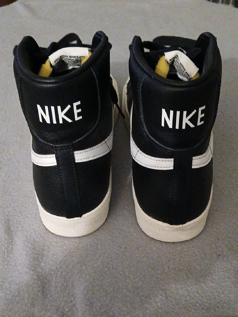 Nike Black and White High-Top Sneakers with Orange Swoosh - Picture 2 of 16